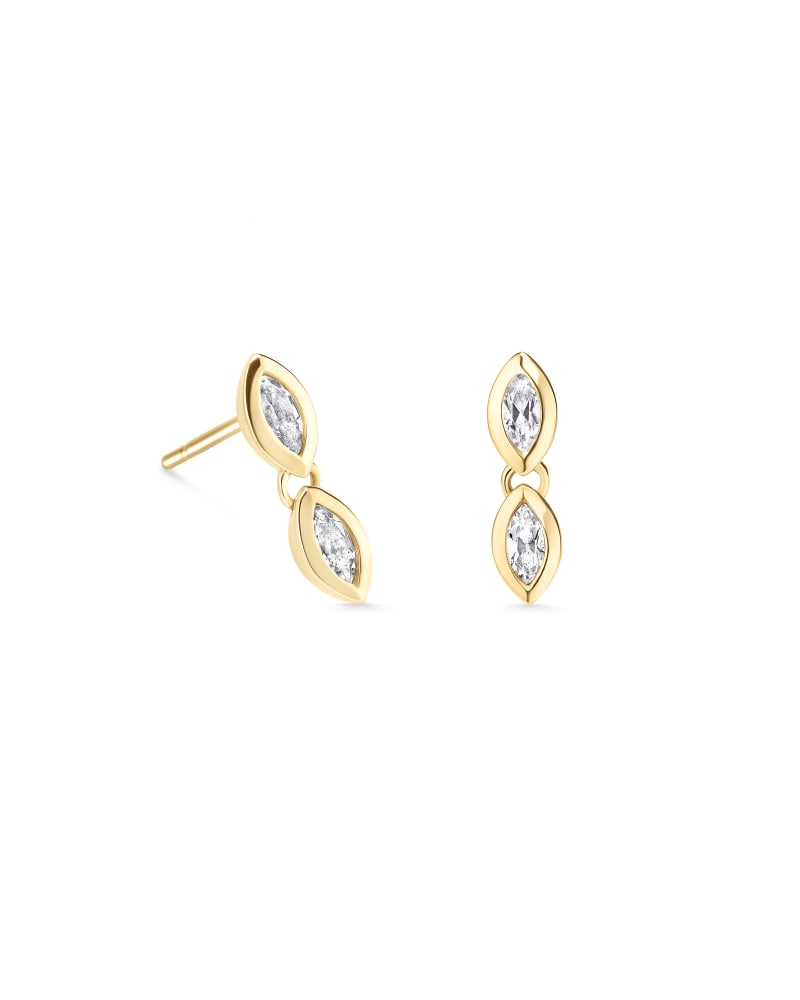 Sasha 18k Yellow Gold Vermeil Mini Stud Earrings in White Topaz image number 0